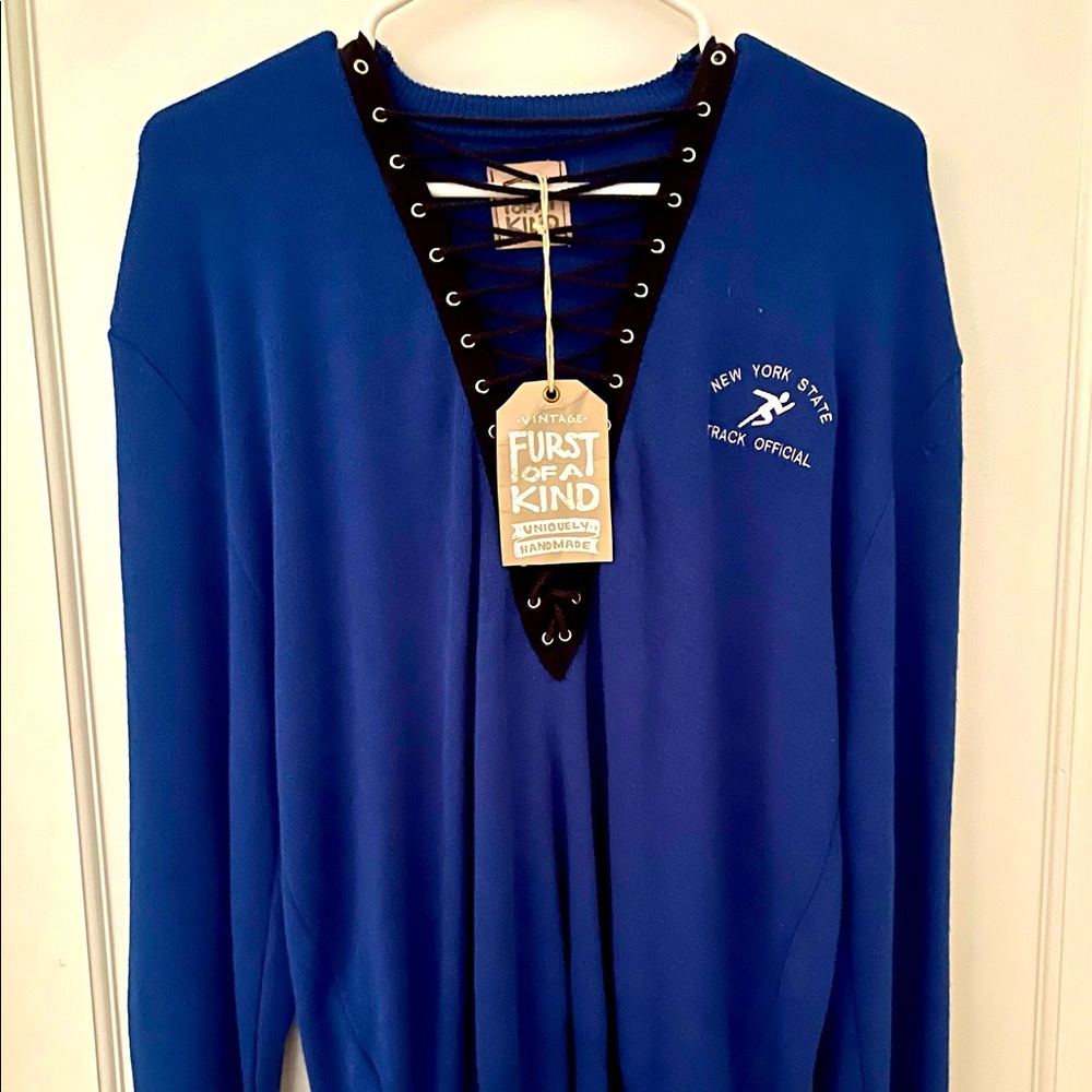 LF BRAND NEW**Royal Blue Laced Up V Neck Sweater